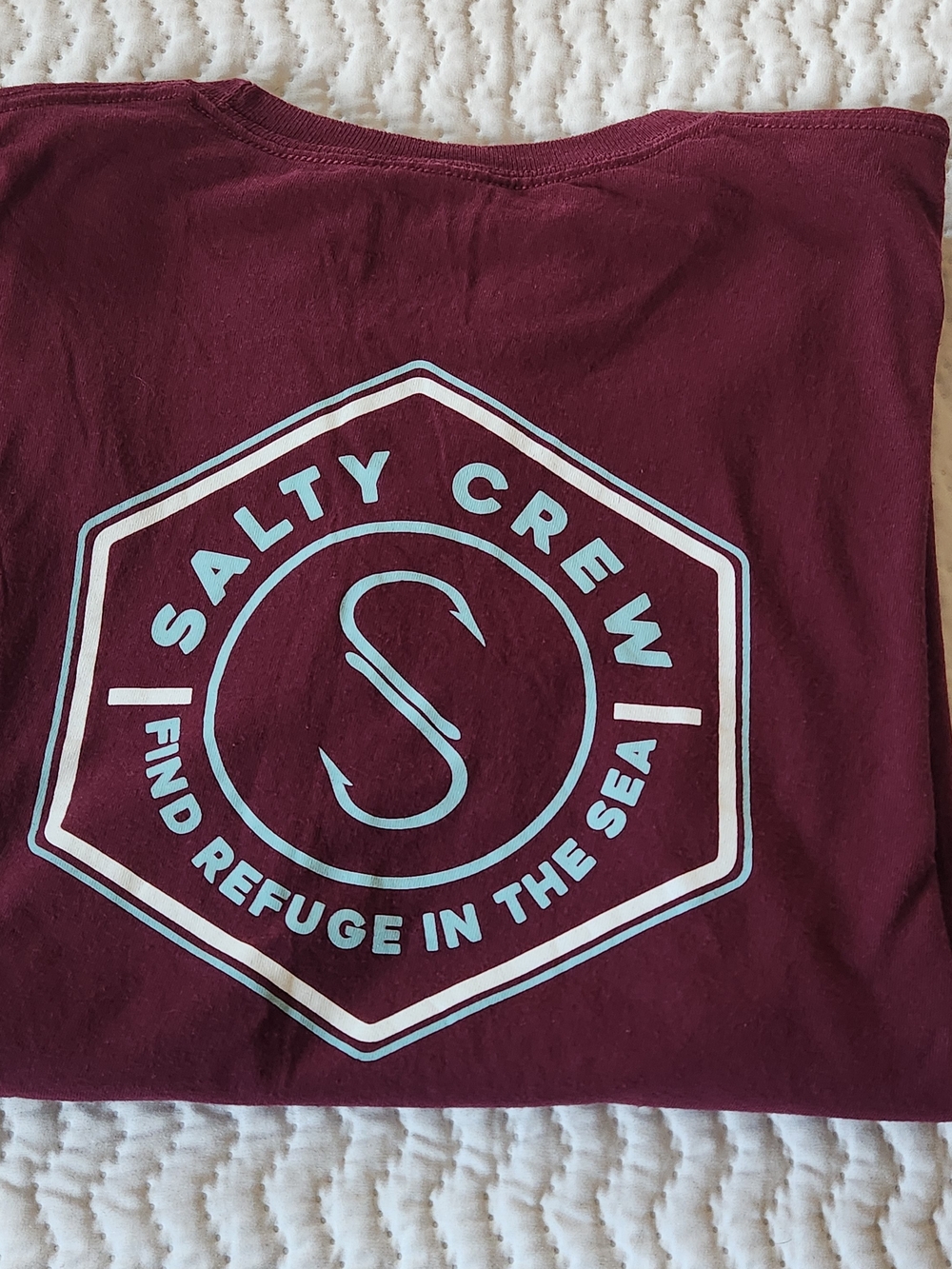 Salty Crew Men's Maroon Short Sleeve Logo Tee Size XL - Picture 2 of 11